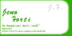 jeno horti business card